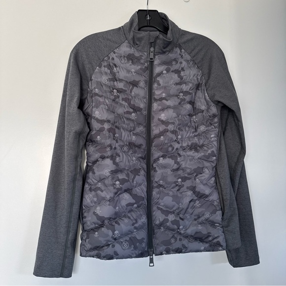G/Fore Shelby Jacket Down Women’s Size Small Grey Camo Print - Picture 2 of 6